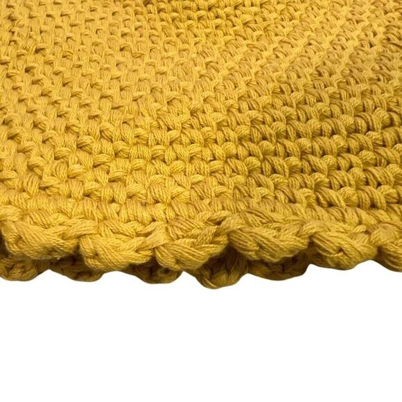 Free People Pixie Crocheted Knit Bucket Hat Solid Mustard Yellow - Picture 4 of 7